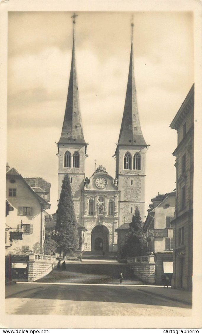Switzerland Postcard Luzern Hofkirche - Lucerne