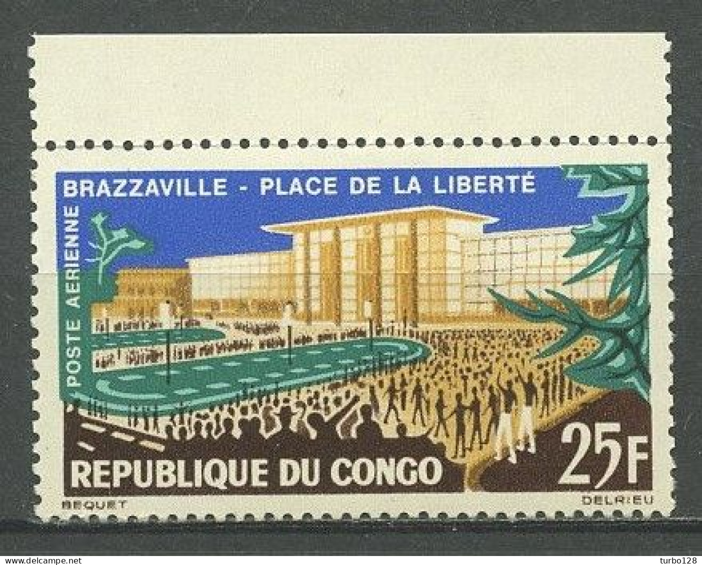 CONGO 1963 PA N° 12 ** Neuf MNH Superbe C 1.10 € Place De La Liberté à Brazzaville - Nuovi