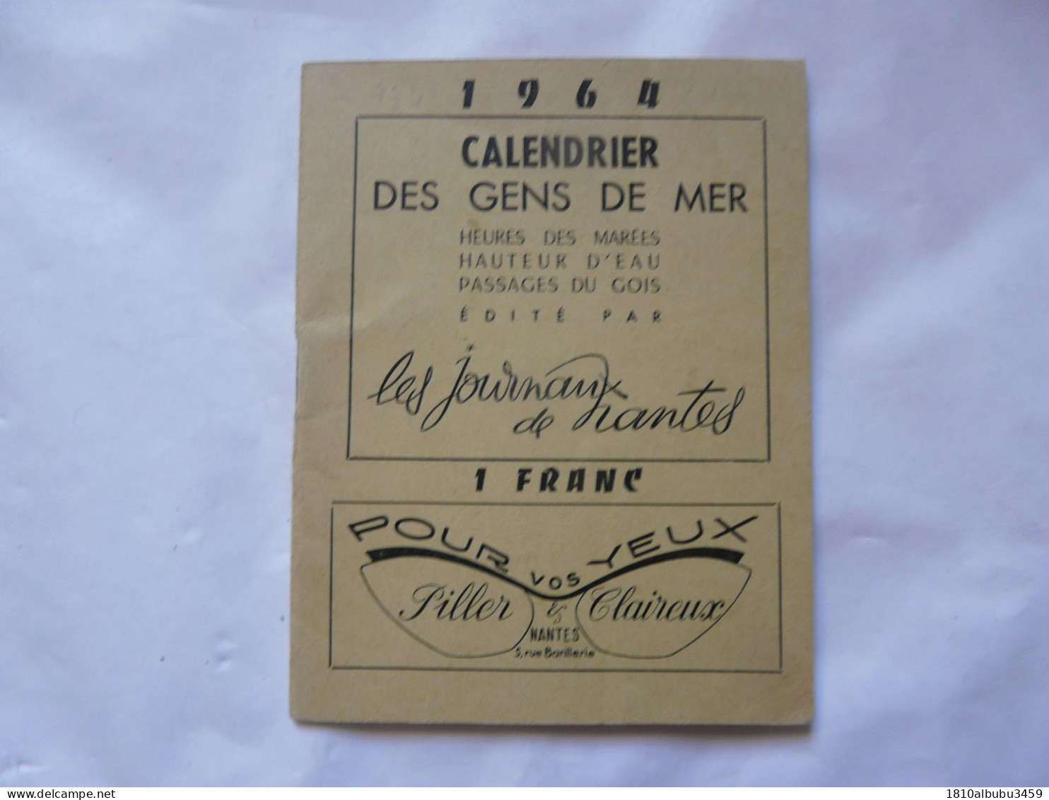 CALENDRIER DES GENS DE MER 1964 - Petit Format : 1961-70