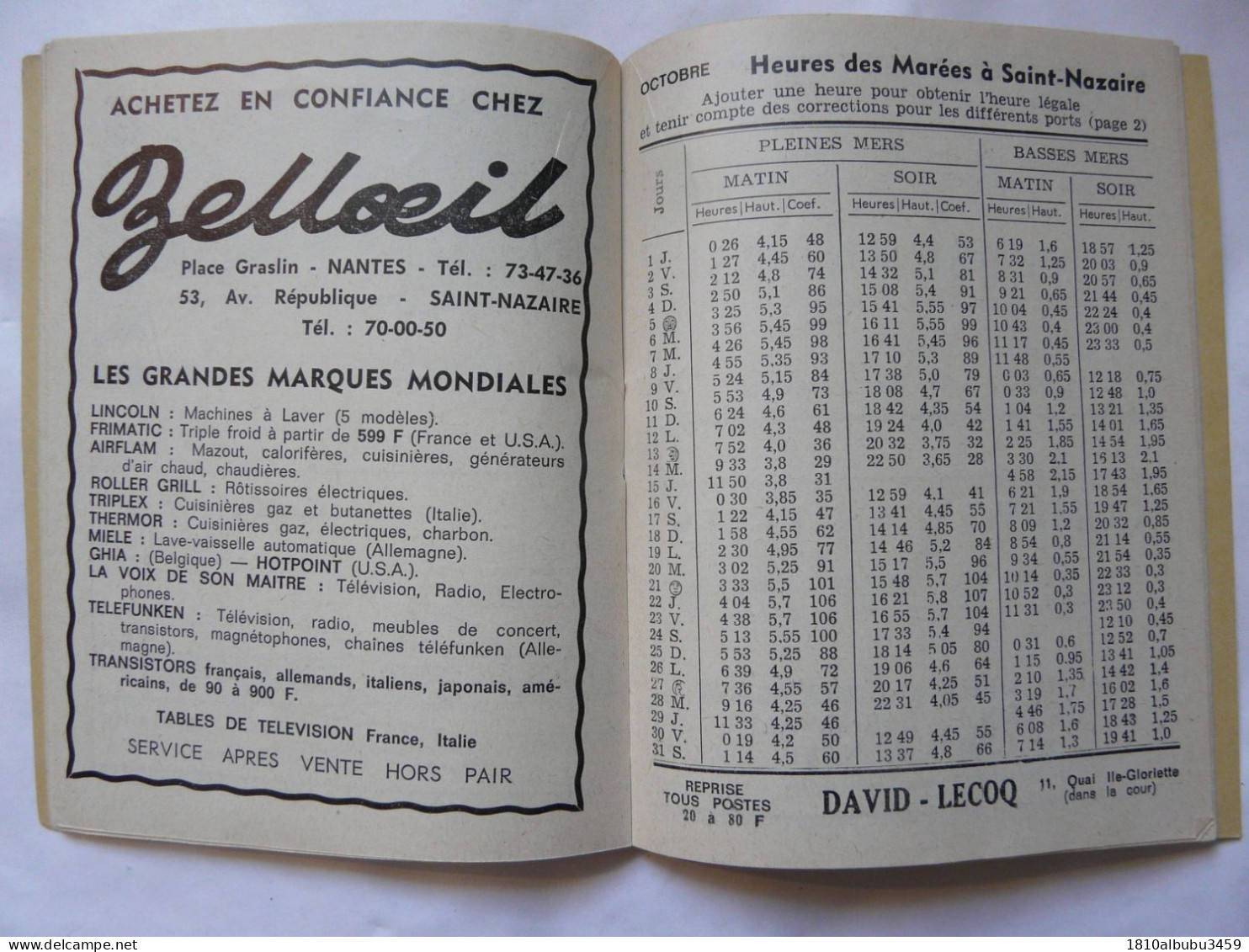 CALENDRIER DES GENS DE MER 1964 - Petit Format : 1961-70