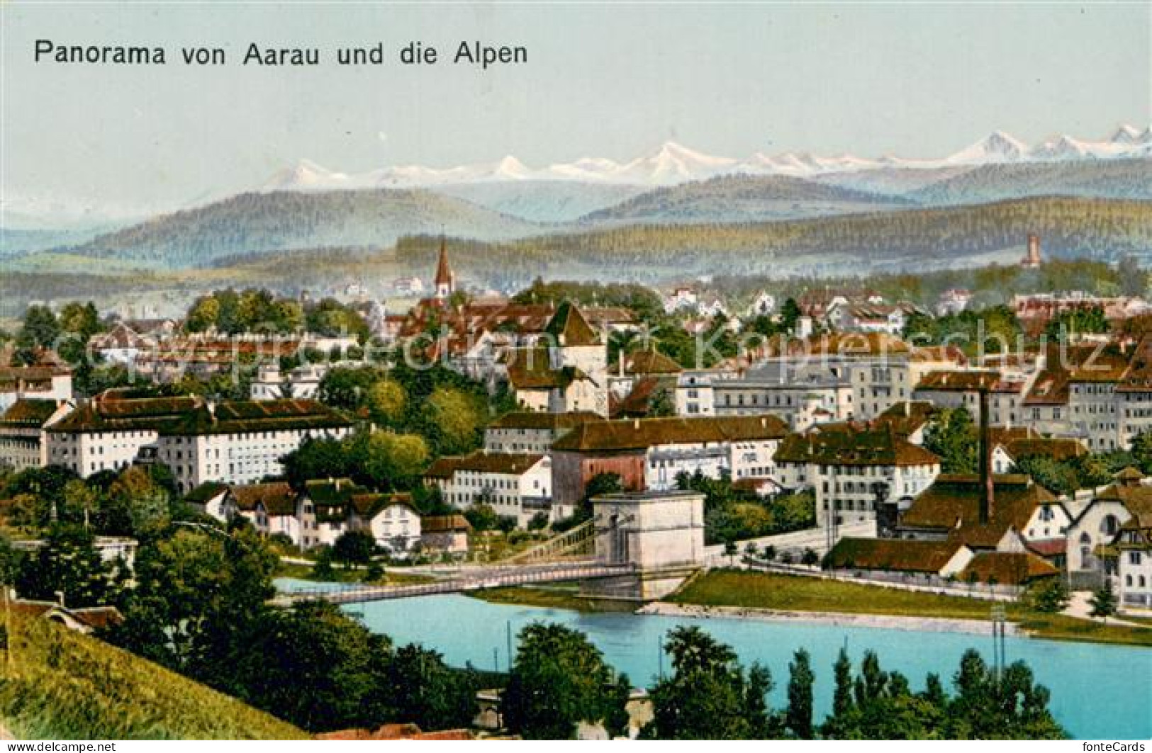 13724096 Aarau AG Stadtpanorama Mit Alpen Aarau AG - Sonstige & Ohne Zuordnung
