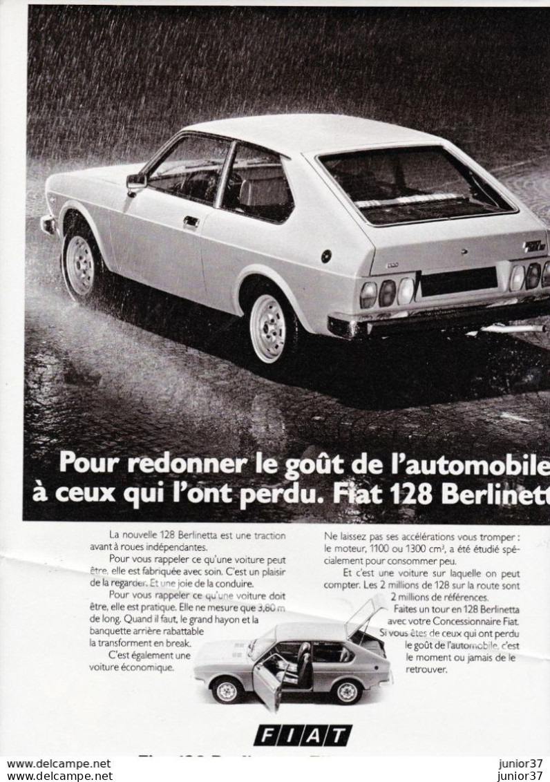 4 Feuillets De Magazine Fiat 128 Berlinetta 1975, Coupé 1973,  LS 1300 1972, Special 1974 - Cars