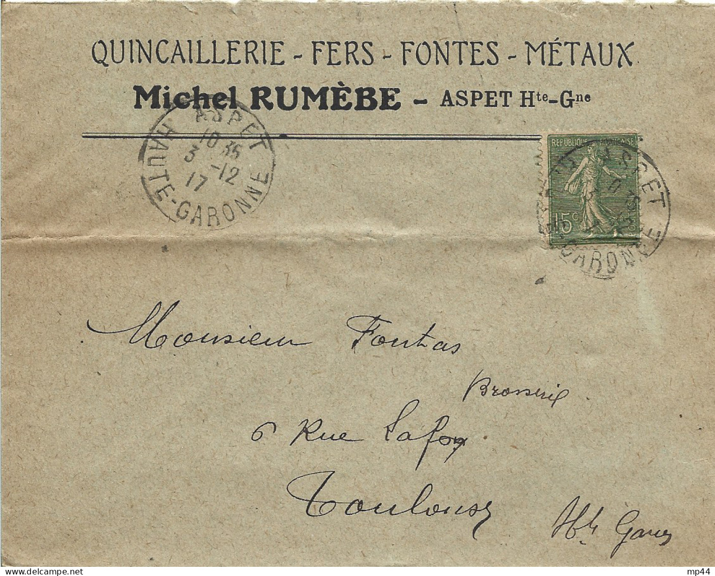 11 --- 31 ASPET Michel Rumèbe Quincaillerie, Fers,fontes, Métaux - 1900 – 1949