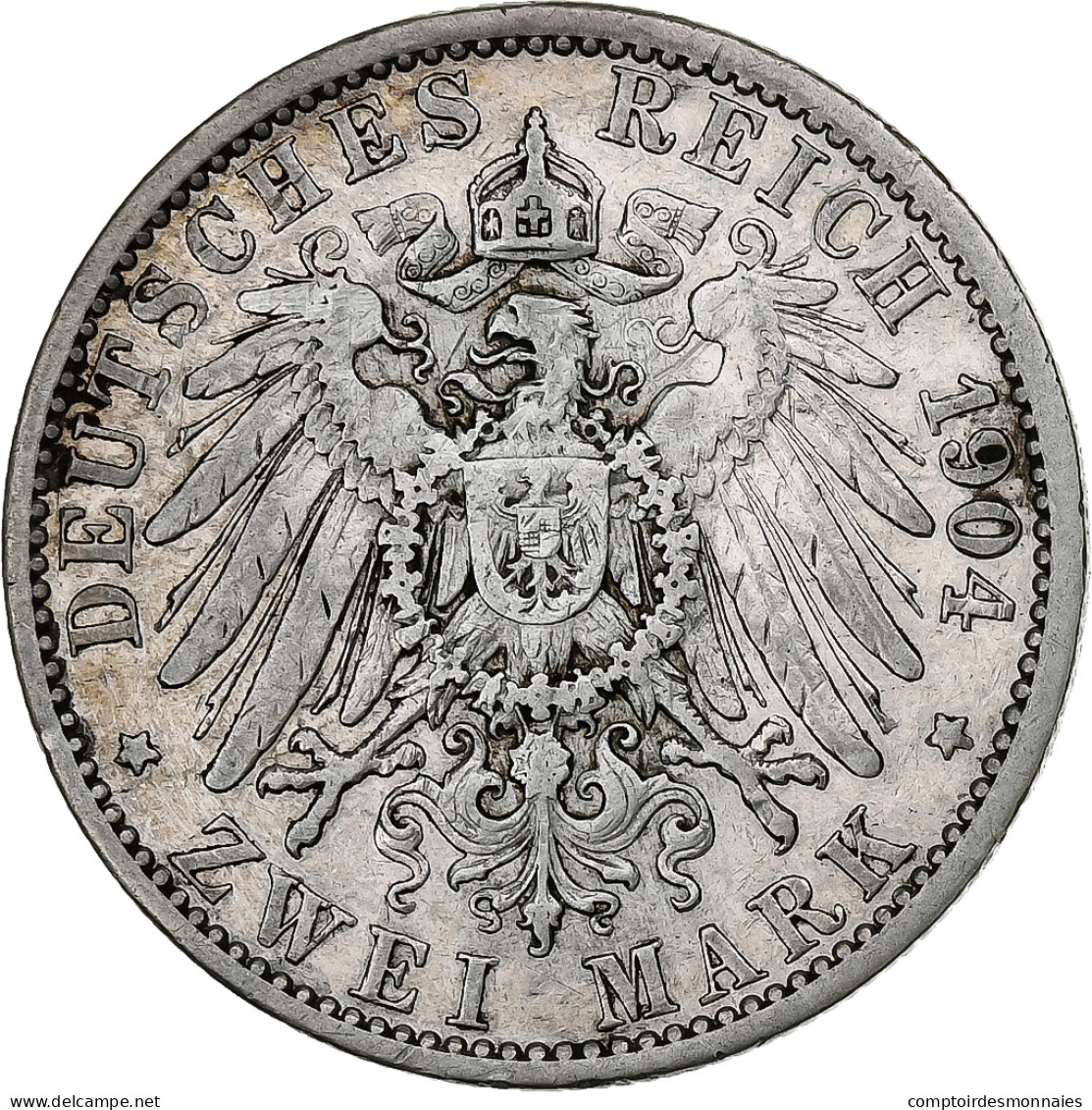 Etats Allemands, PRUSSIA, Wilhelm II, 2 Mark, 1904, Berlin, Argent, TB+, KM:522 - Other & Unclassified