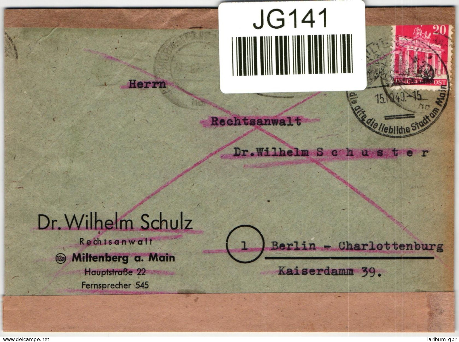 Berlin 61 Auf Postkarte Als Einzelfrankatur Portogerecht, Wiederverwendet #JG141 - Andere & Zonder Classificatie