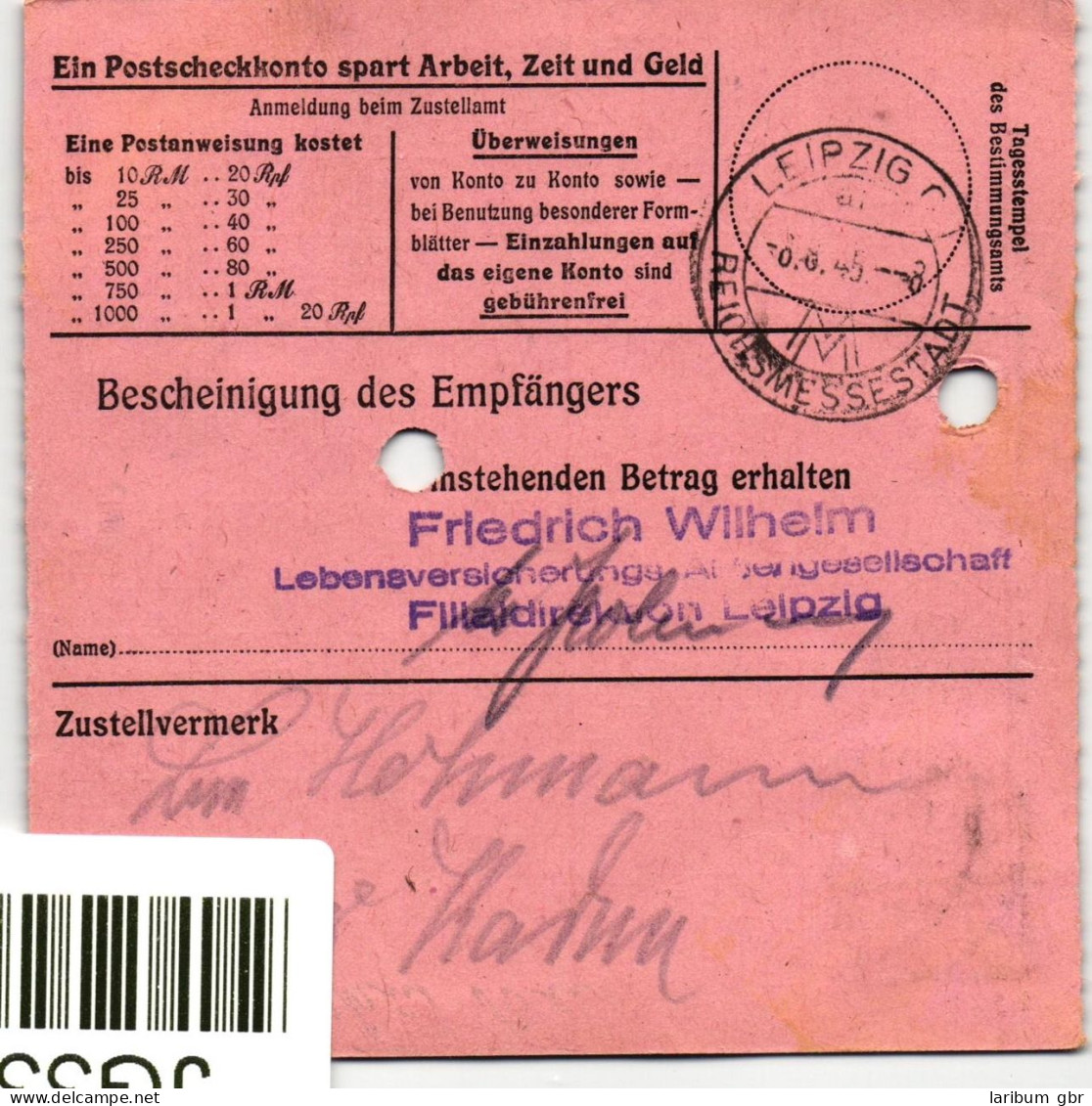 SBZ, Sächsische Schwärzungen Auf Postanweisung #JG338 - Other & Unclassified