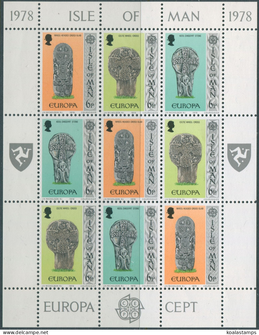 Isle Of Man 1978 SG133-135 Europa Crosses Sheet MNH - Isla De Man