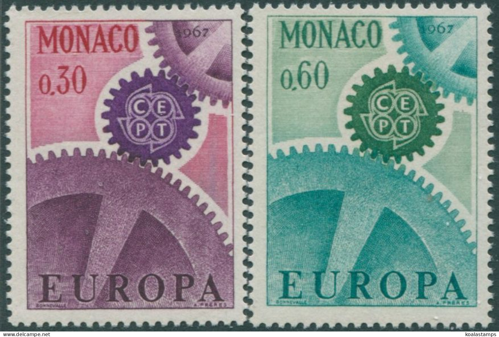 Monaco 1967 SG890-891 Europa Cogwheels Set MNH - Sonstige & Ohne Zuordnung
