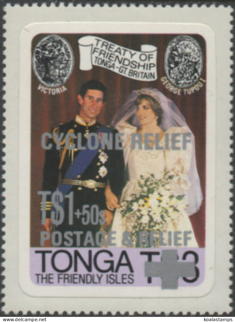 Tonga 1982 SG808 1p+50p Cyclone Relief Surcharge MNH - Tonga (1970-...)
