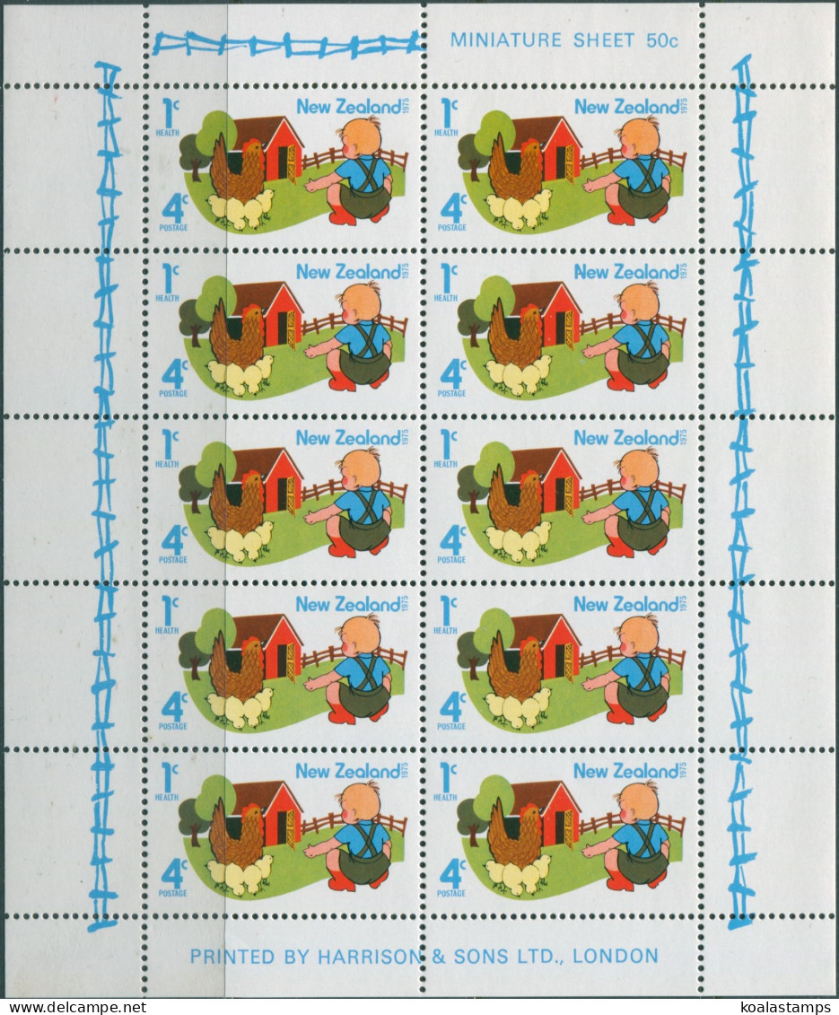 New Zealand 1975 SG1082 Health Boy Hen Chicks  MS MNH - Other & Unclassified