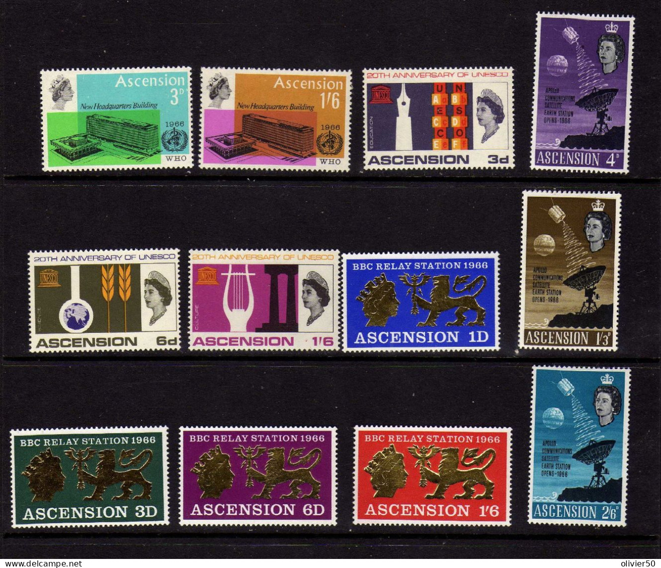 Ascension - Ile - (1966-67) - UNESCO _ WHO - BBC - Communications -- Neufs** - MNH  - 2 Ex. MLH - Ascensión