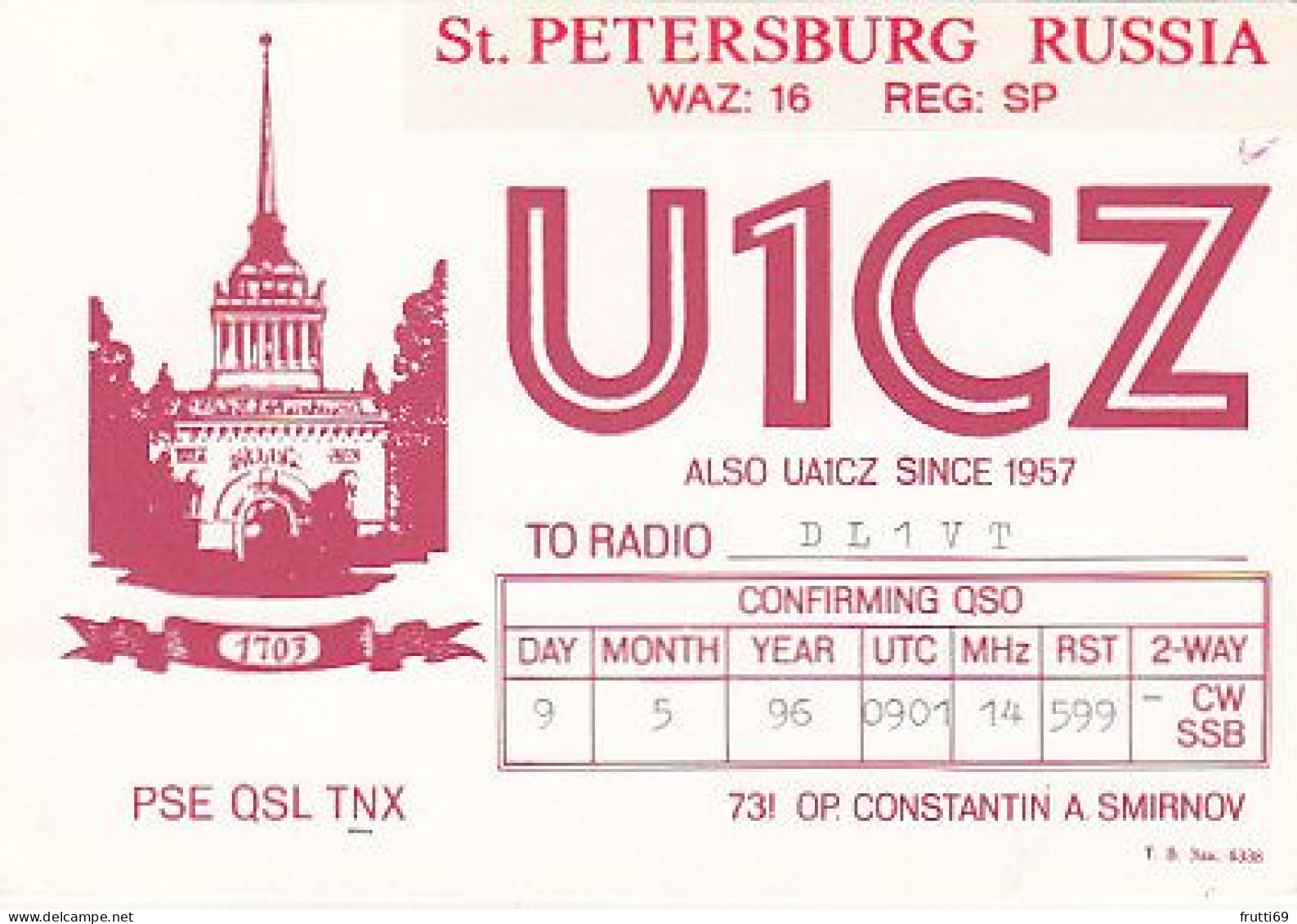 AK 210573 QSL - Russia - St. Petersburg - Radio-amateur