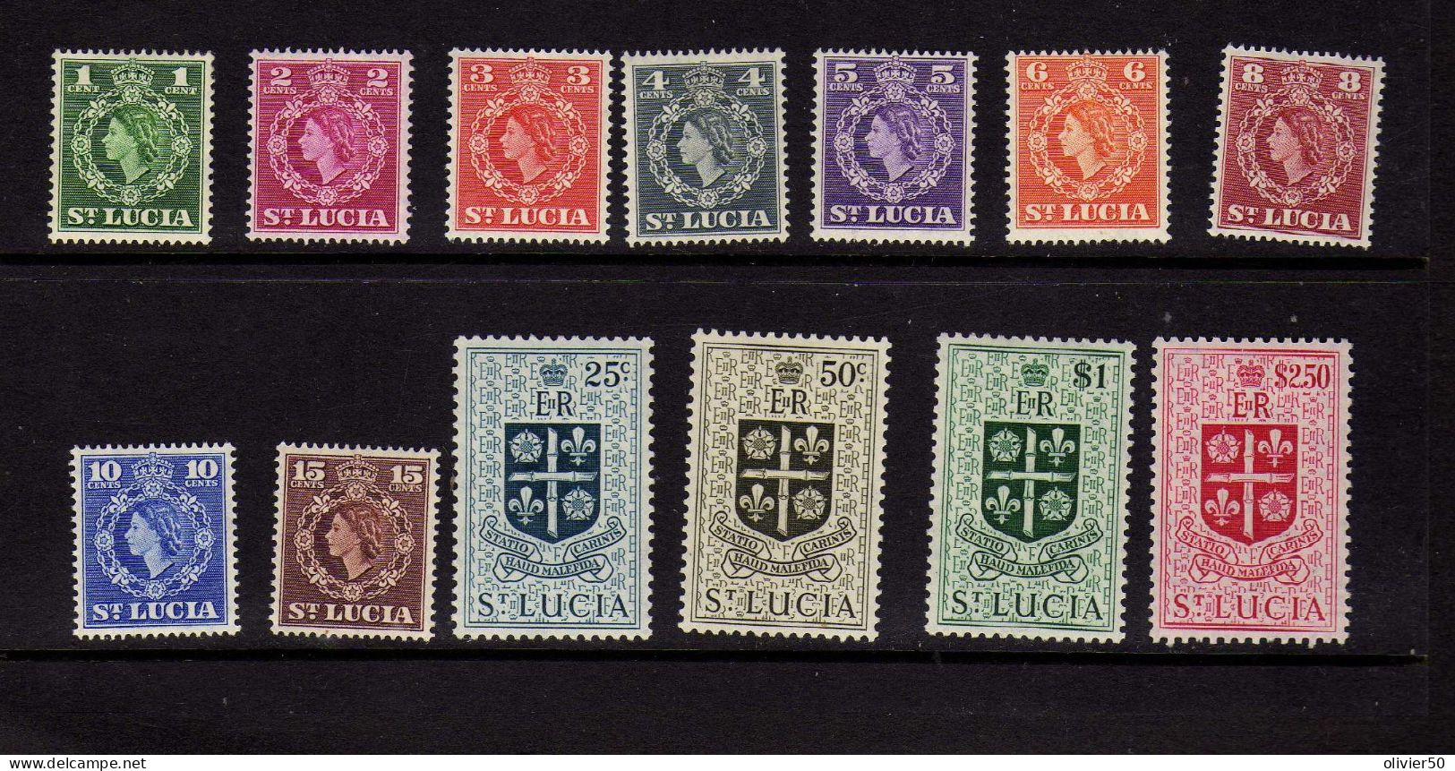 Sainte-Lucie -(1953-54) - Elizabeth II - Armoiries - Neufs* - MLH - St.Lucia (...-1978)