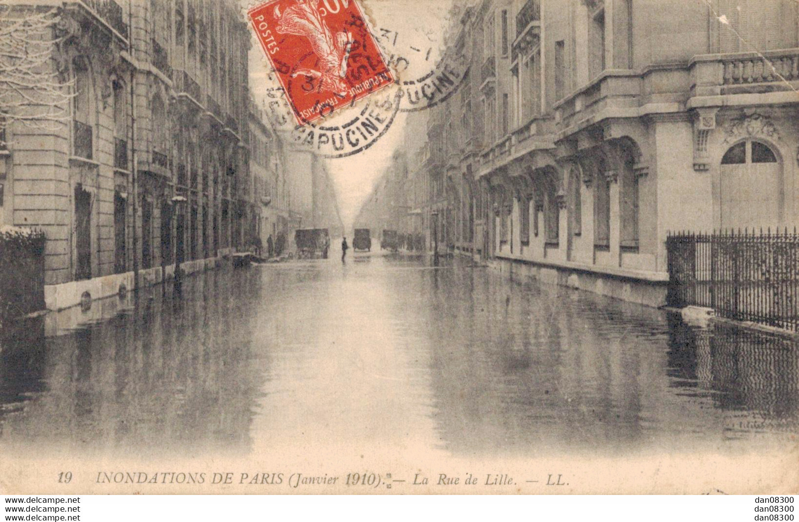 75 INONDATIONS DE PARIS JANVIER 1910 LA RUE DE LILLE - Paris Flood, 1910