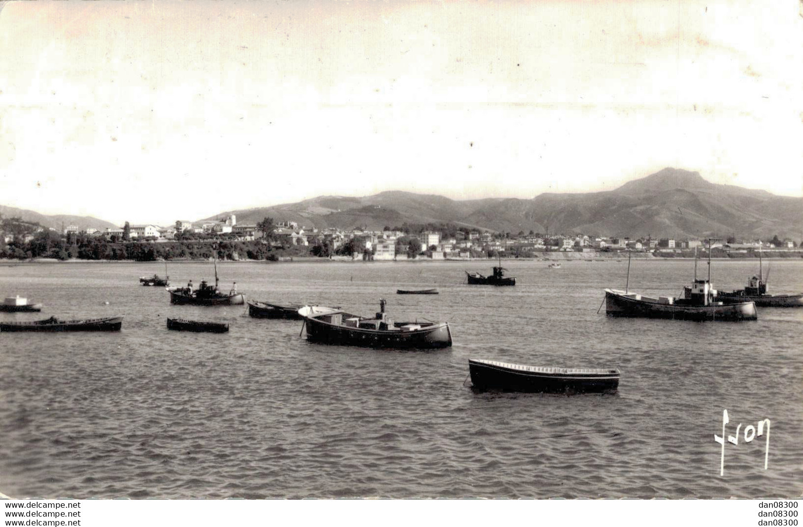 64 HENDAYE LA BAIE DE LA BIDASSOA AU FOND LES 3 COURONNES ESPAGNE CPSM - Hendaye