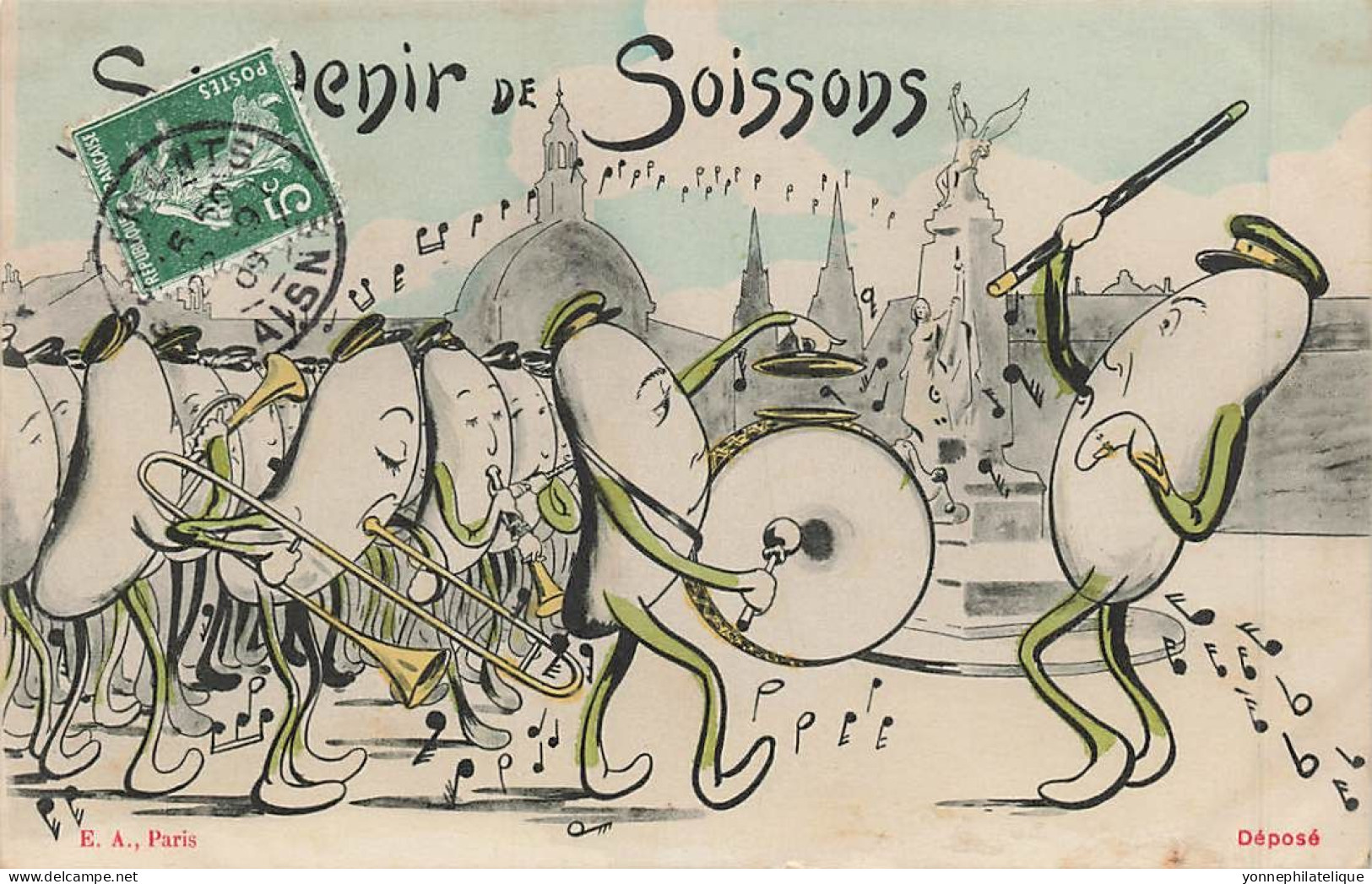 02 - AISNE - SOISSONS - Souvenir De Soissons - Illustration, Fanfare - 10390 - Soissons