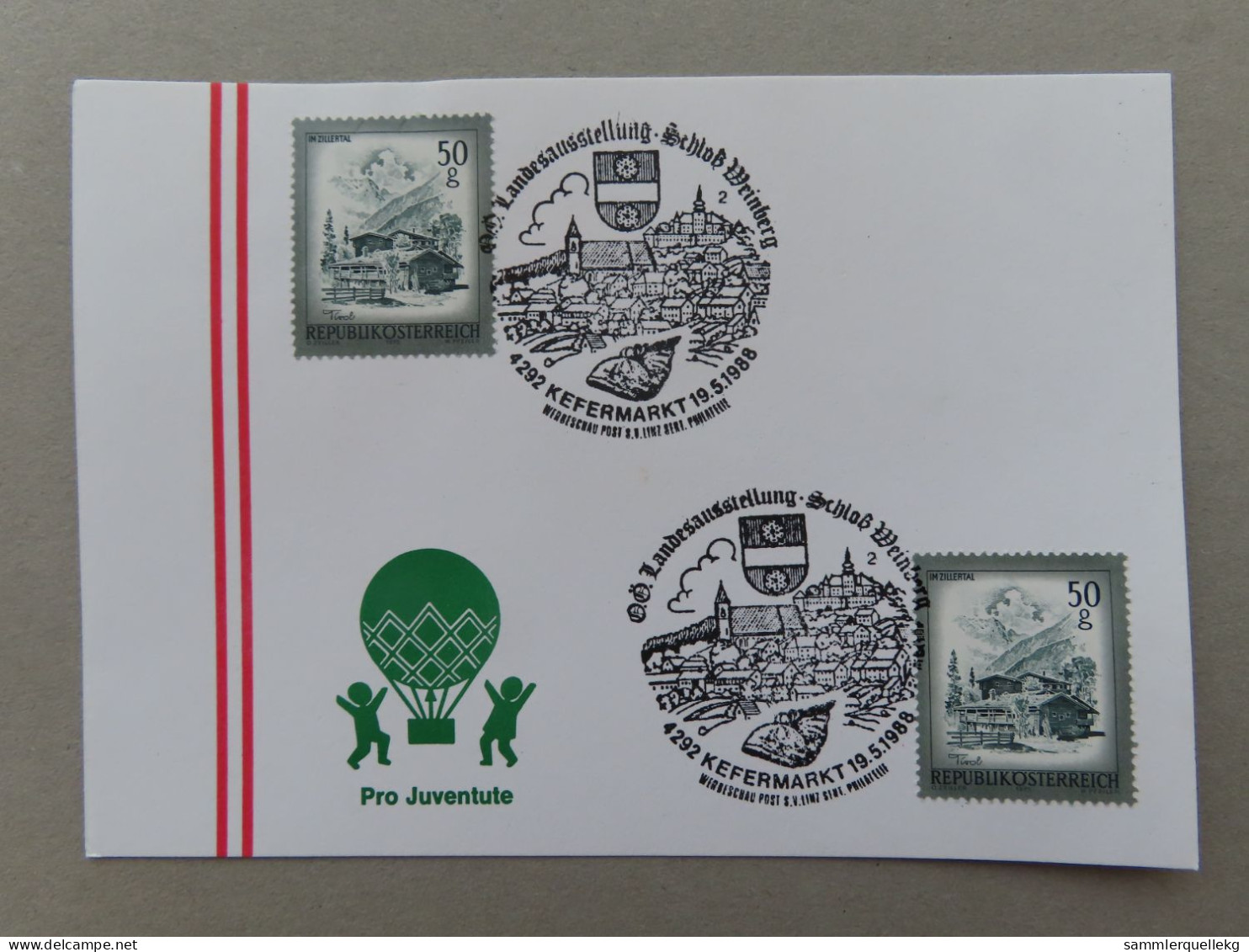 Österreich Pro Juventute - Mit Sonderstempel 19. 5. 1988 Kefermarkt, Landesausstellung Schloß Weinberg (Nr.1500) - Otros & Sin Clasificación