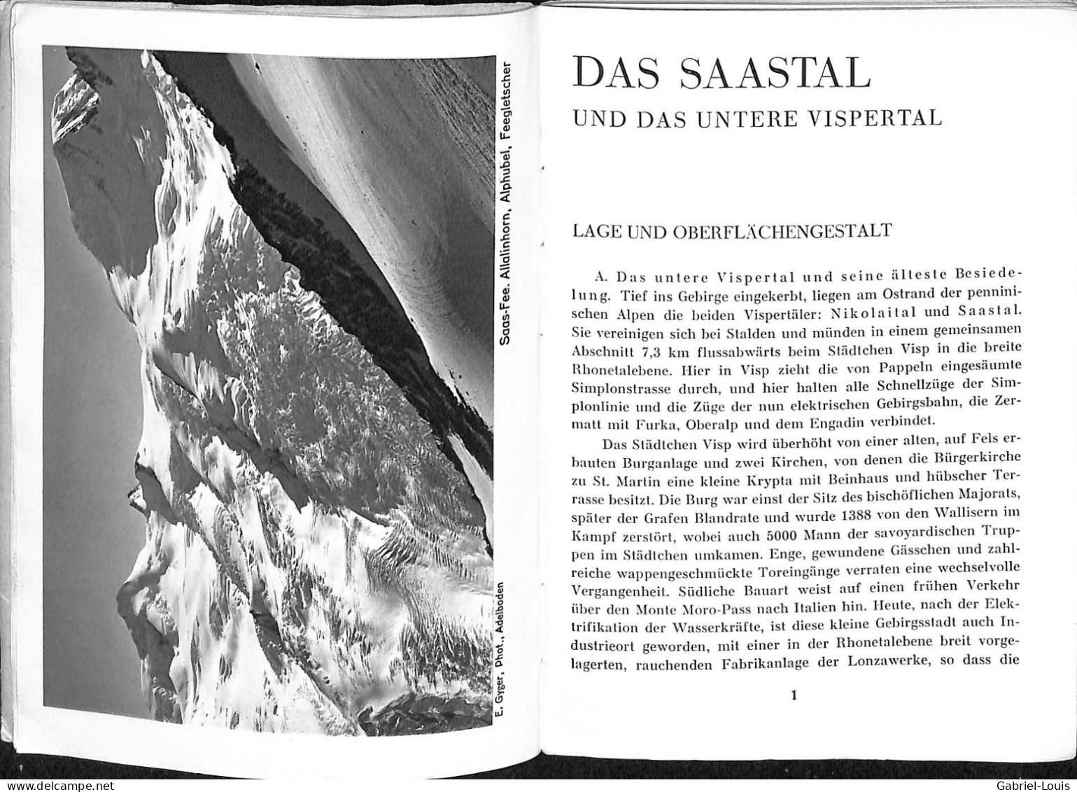 Poststrasse Saastal Saas-Fee Saas-Groud Géologie Alpenflora - Reiseprospekte