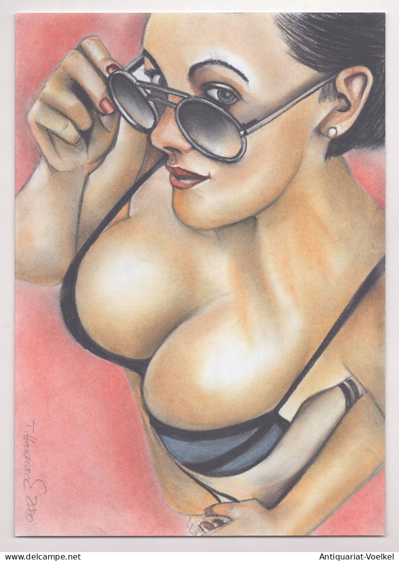 (Frau Mit Brille / Woman With Glassses) - Akt / Aktzeichnung / Frau / Woman / Femme / Erotik / Erotic / Dessin - Estampes & Gravures