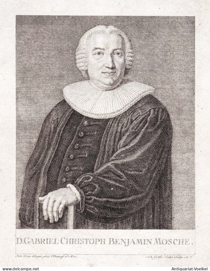 D. Gabriel Christoph Benjamin Mosche - Gabriel Christoph Benjamin Mosche (1723-1791) Evangelisch Lutheranische - Prenten & Gravure