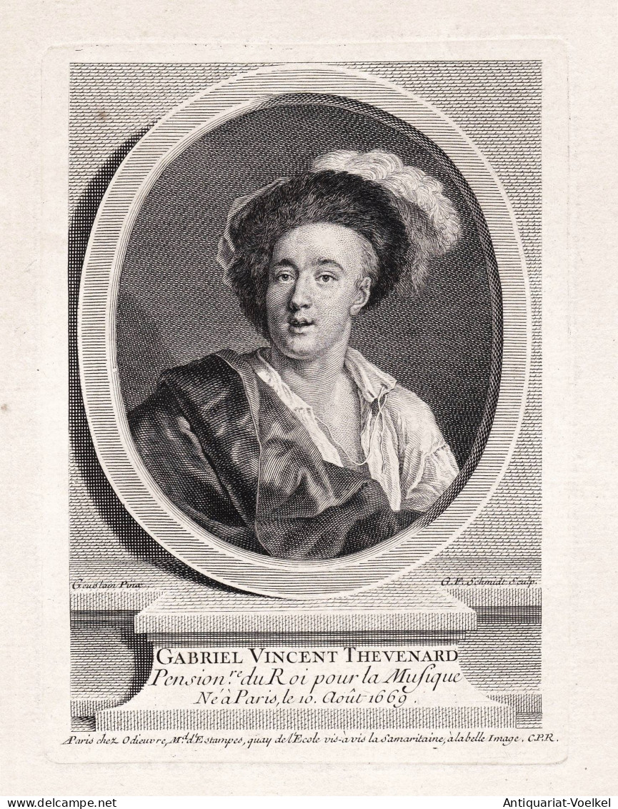 Gabriel Vincent Thevenard - Gabriel Vincent Thevenard (1669-1741) Baritonist Baritone Opera Singer Sänger Ope - Prenten & Gravure