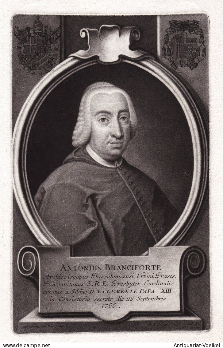Antonius Branciforte - Antonio Branciforte Colonna Cardinalle Cardinal Palermo Bologna Agrigento Venezia Portr - Estampas & Grabados