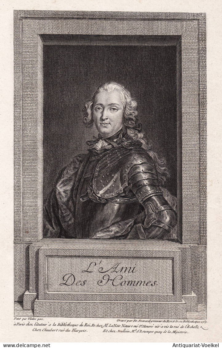 L'Ami Des Hommes - Victor Riquetti De Mirabeau (1715-1789) French Economist Portrait - Prints & Engravings