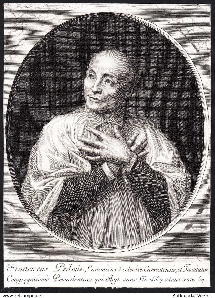 Franciscus Pedove, Canonicus Ecclesiae Carnotensis... - Francois Pedove (1603-1667) French Poet Theologian Por - Stampe & Incisioni