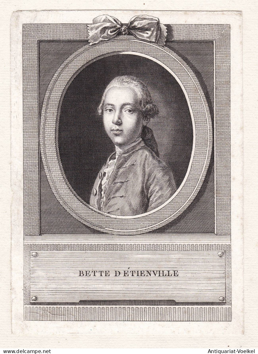Bette D'Etienville - Jean-Charles Vincent De Bette-d'Etienville (1758-1830) Romancier Portrait - Prenten & Gravure