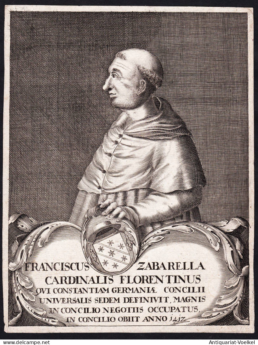 Franciscus Zabarella Cardinalis Florentinus - Francesco Zabarella (1360-1417) Italian Cardinal Canonist Padova - Prenten & Gravure