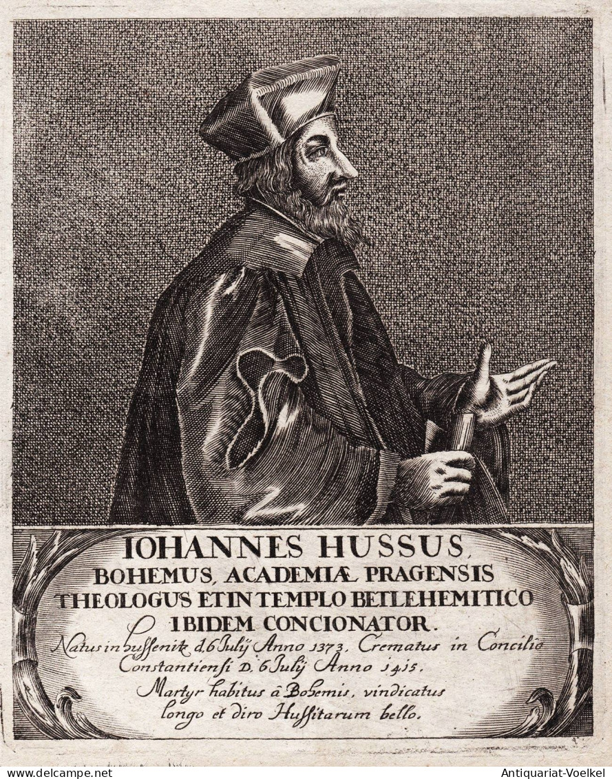 Iohannes Hussus - Jan Hus (1370-1415) Reformator Philosopher Böhmen Bohemia Portrait - Stiche & Gravuren