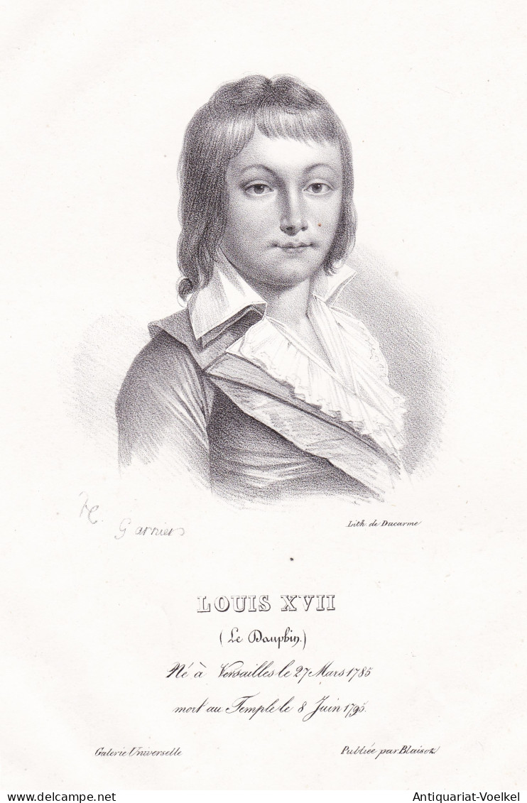 Louis XVII (Le Dauphin) - Louis XVII Duc De Normandie (1785-1795) Son Of King Louis XVI Of France And Marie An - Prenten & Gravure