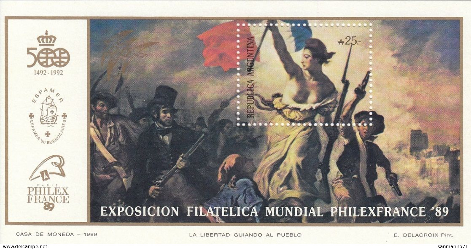 ARGENTINA Block 38,unused - Rivoluzione Francese