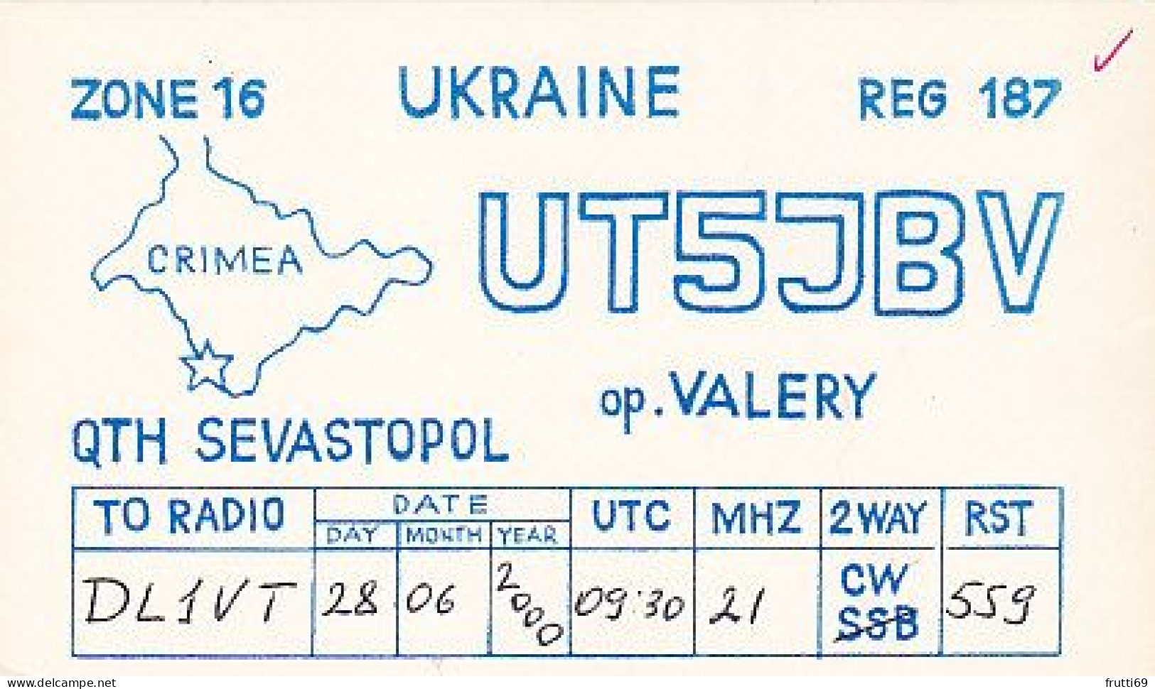 AK 210584 QSL - Ukraine - Sevastopol - Radio Amateur