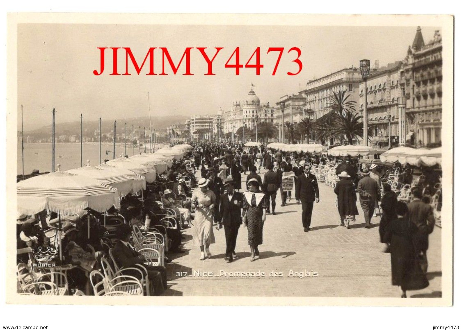 CPA - NICE En 1935 - Promenade Des Anglais ( Bien Animée ) N° 317 - Edit. D'Art Munier Le Voyer Succ. Nice - Szenen (Vieux-Nice)