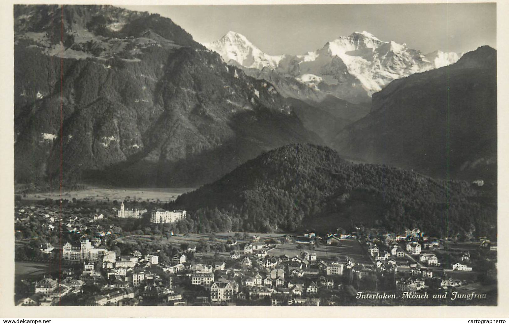 Switzerland Postcard Interlaken Monch Und Jungfrau - Other & Unclassified