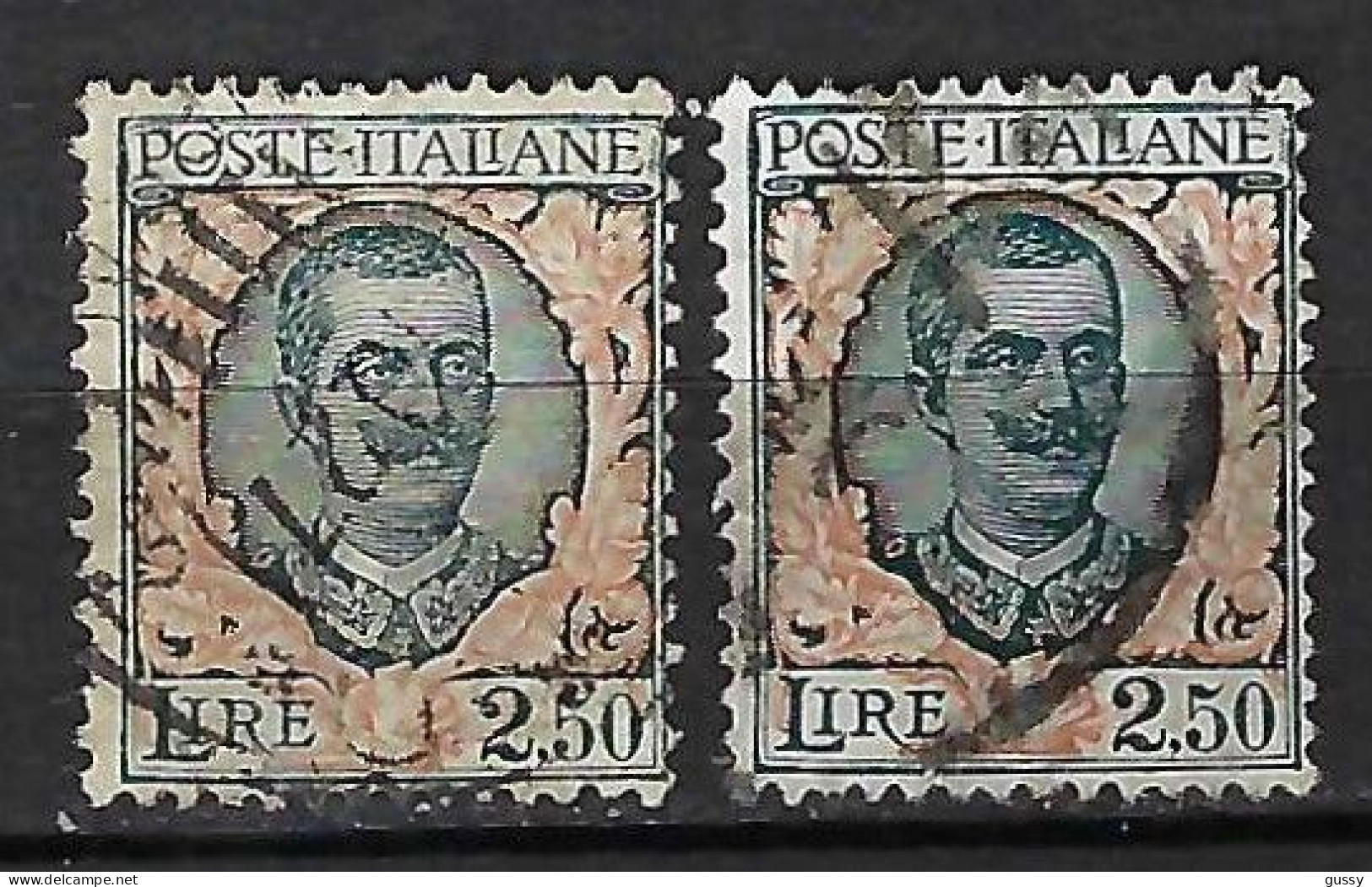 ITALIE Ca. 1925-37: 2x Le YT 185 Obl., 2 Nuances - Oblitérés