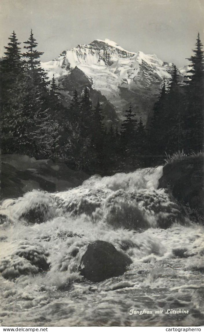 Switzerland Postcard Die Jungfrau Mit Lutschine Waterfall - Other & Unclassified