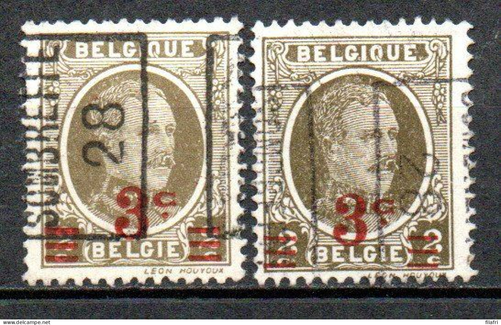 4380 Voorafstempeling Op Nr 245 - SOMBREFFE 28 - Positie A & B - Rollo De Sellos 1920-29