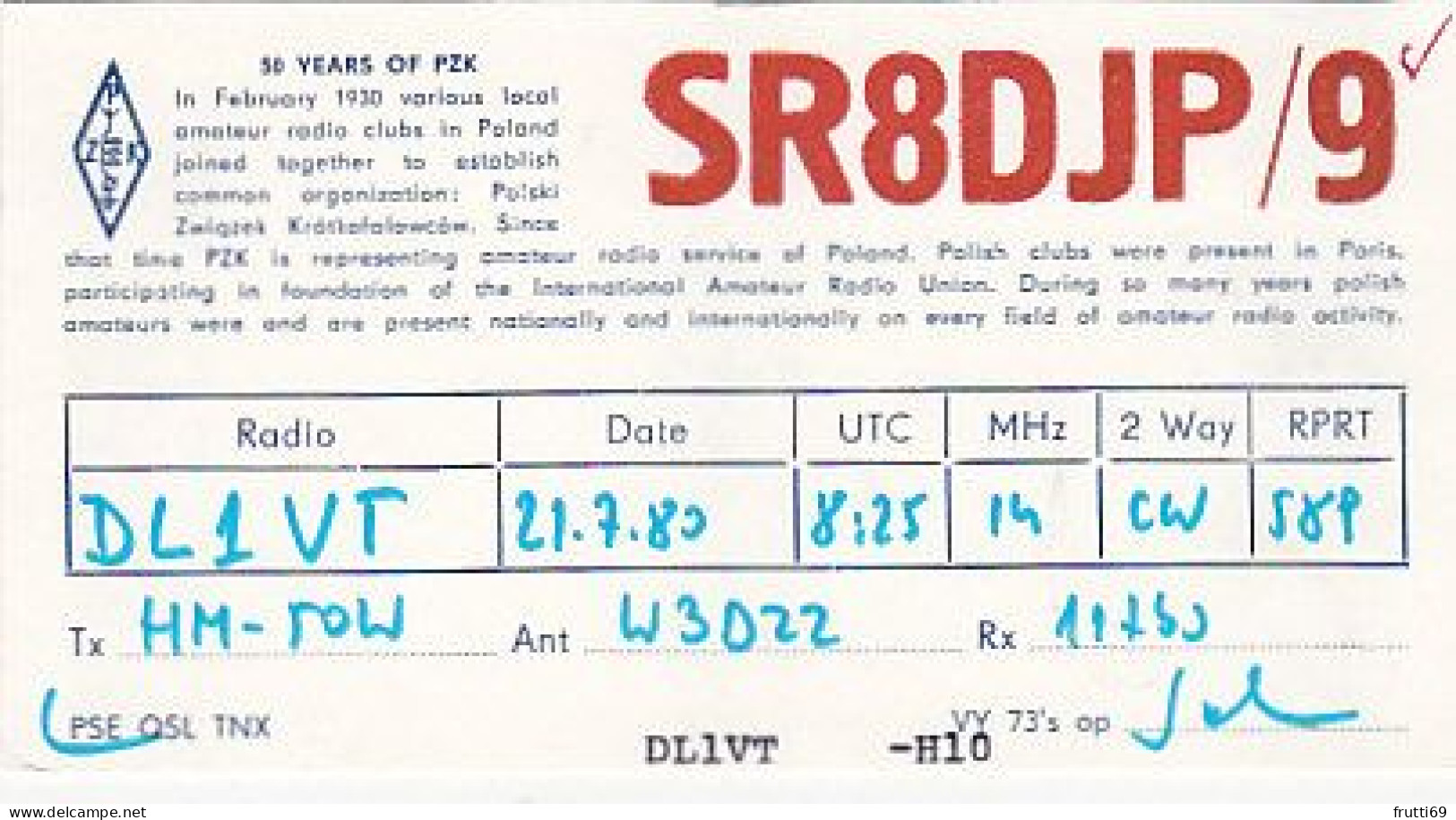 AK 210594 QSL - Poland - Radio Amateur