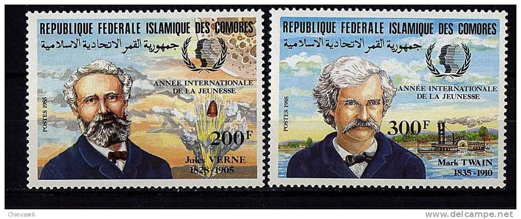 Rep. Des Comores ** - S - N° 416/417 - Année De La Jeunesse (J. Verne, M. Twain) - Comores (1975-...)