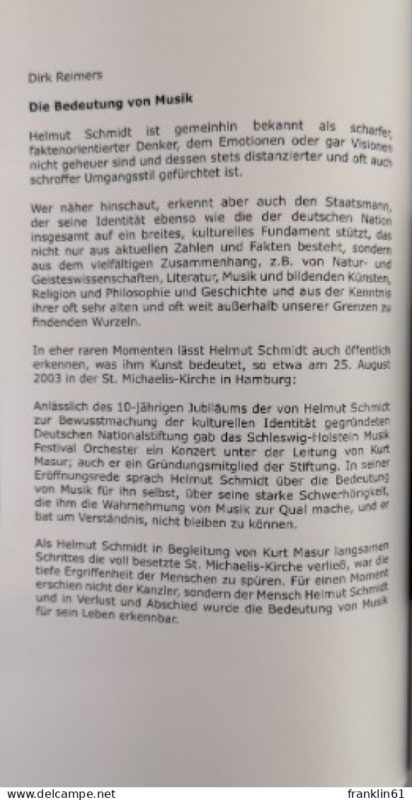 Begegnungen Mit Helmut Schmidt. Kunst Und Landschaft. Eine Ausstellung Mit Impressionen Vom Brahmsee Des Maler - Autres & Non Classés