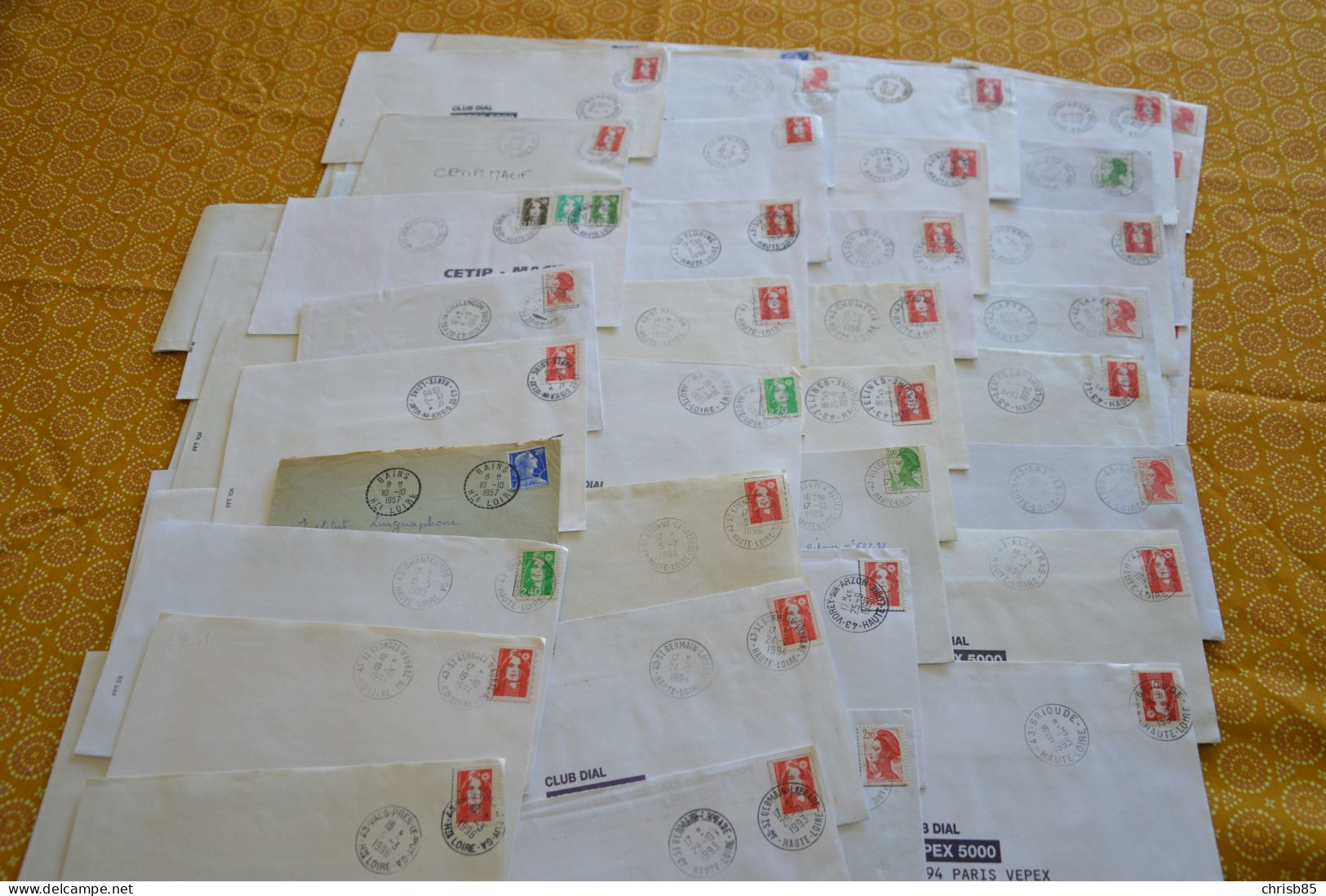 Lot Années 1950 1990 Oblitérations Département De LA HAUTE LOIRE 43 Environ 350 Enveloppes Entières - Manual Postmarks