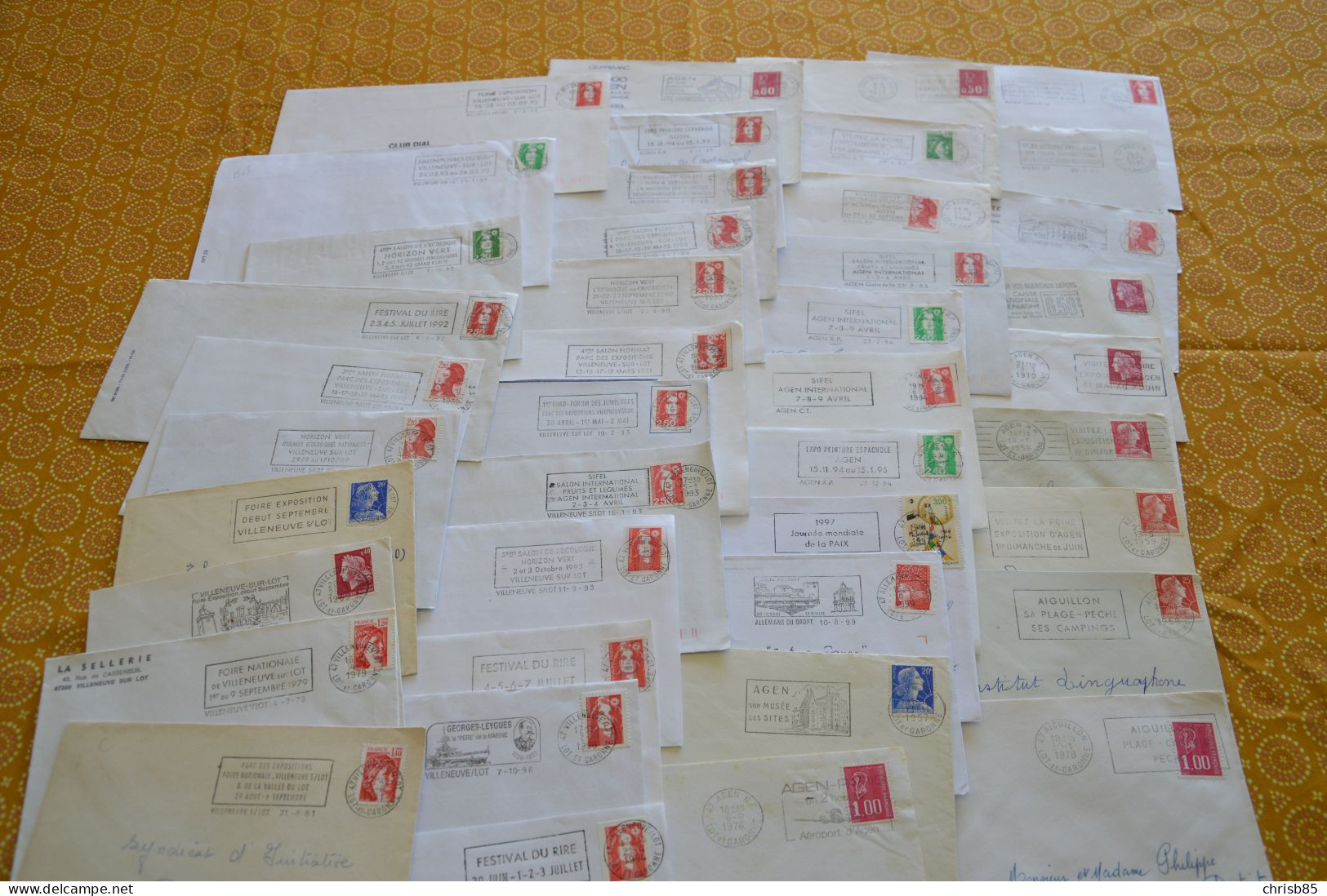 Lot Années 1950 1990 Oblitérations Département Du LOT ET GARONNE 47 Environ 800 Enveloppes Entières - Bolli Manuali