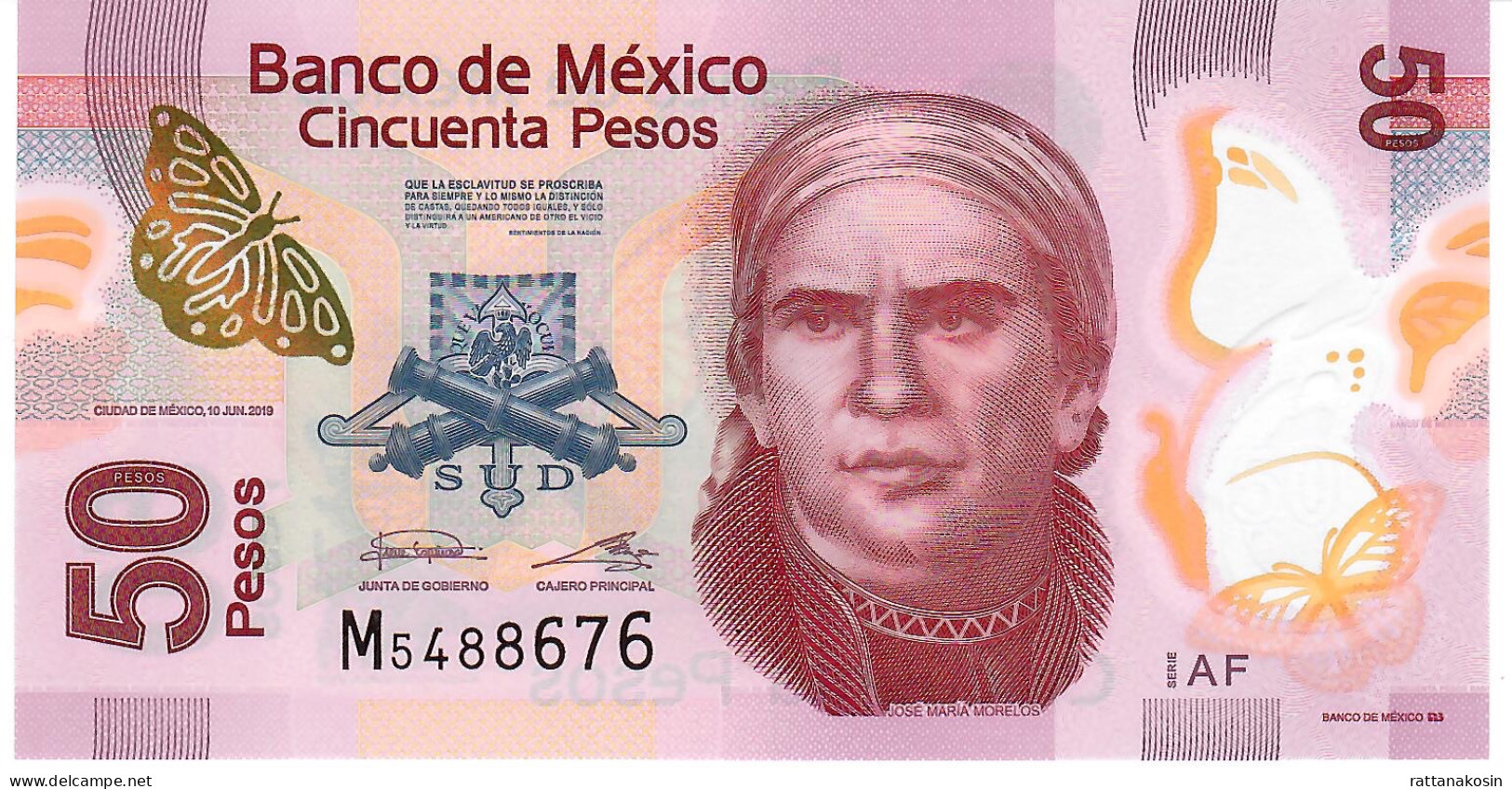 MEXICO P123Al 50 PESOS 10.6.2019 #M  UNC. - Mexique