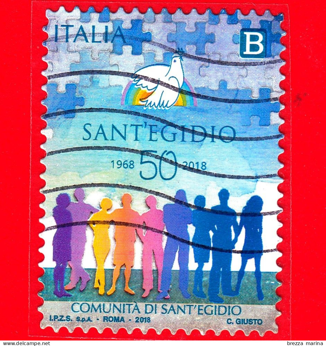 ITALIA - Usato - 2018 - 50 Anni Della Comunità Di Sant Egidio - B - 2011-20: Oblitérés