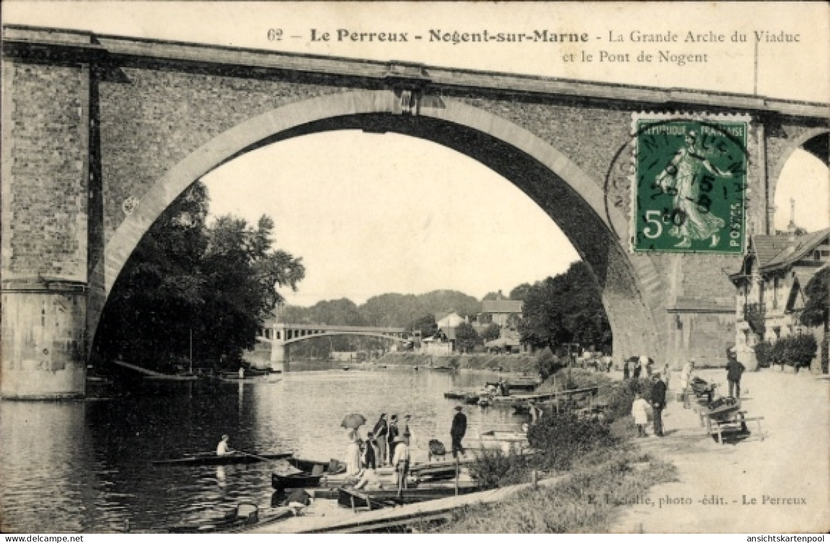 CPA Le Perreux Sur Marne Val De Marne, Grande Arche Du Viaduc, Pont De Nogent - Andere & Zonder Classificatie