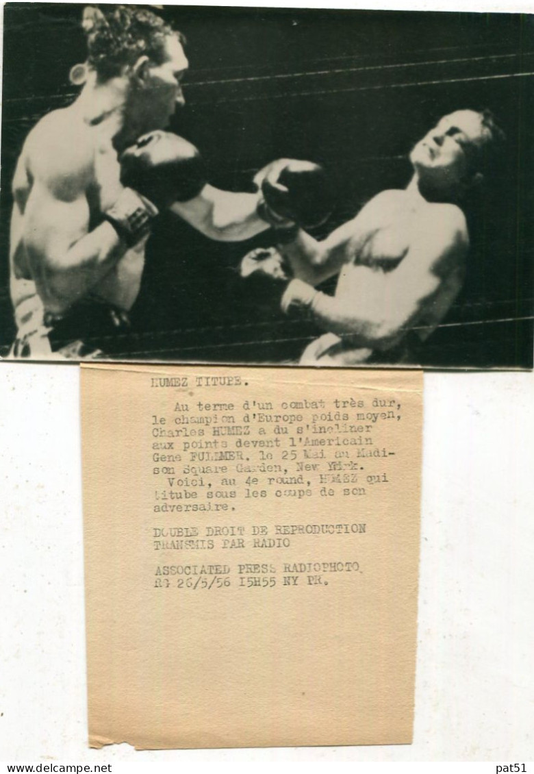 SPORTS - BOXE : Photo - NEW YORK - MADISON SQUARE GARDEN - HUMEZ Vs FULLMER - 1956 - Boxing
