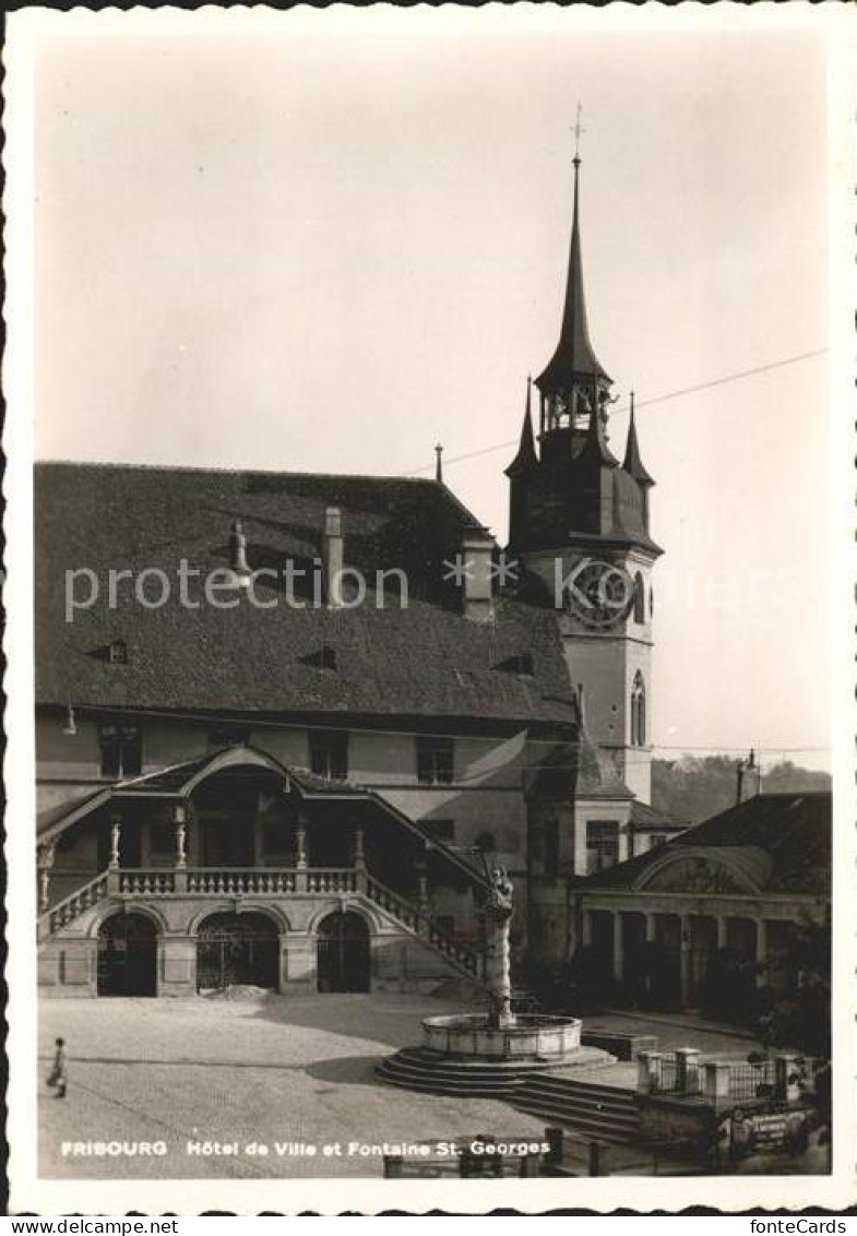 11646411 Fribourg FR Hotel De Ville Et Fontaine St Georges Fribourg - Autres & Non Classés