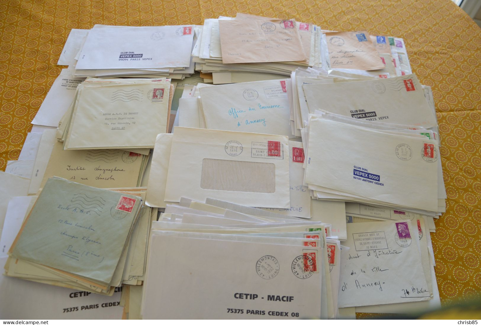 Lot Années 1950 1990 Oblitérations Département De LA LOIRE 42 Environ 1100 Enveloppes Entières - Cachets Manuels